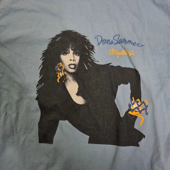 Donna Summer All Systems Go T‎ Shirt Blue Delta Magnum Weight Size Large - Picture 7 of 7